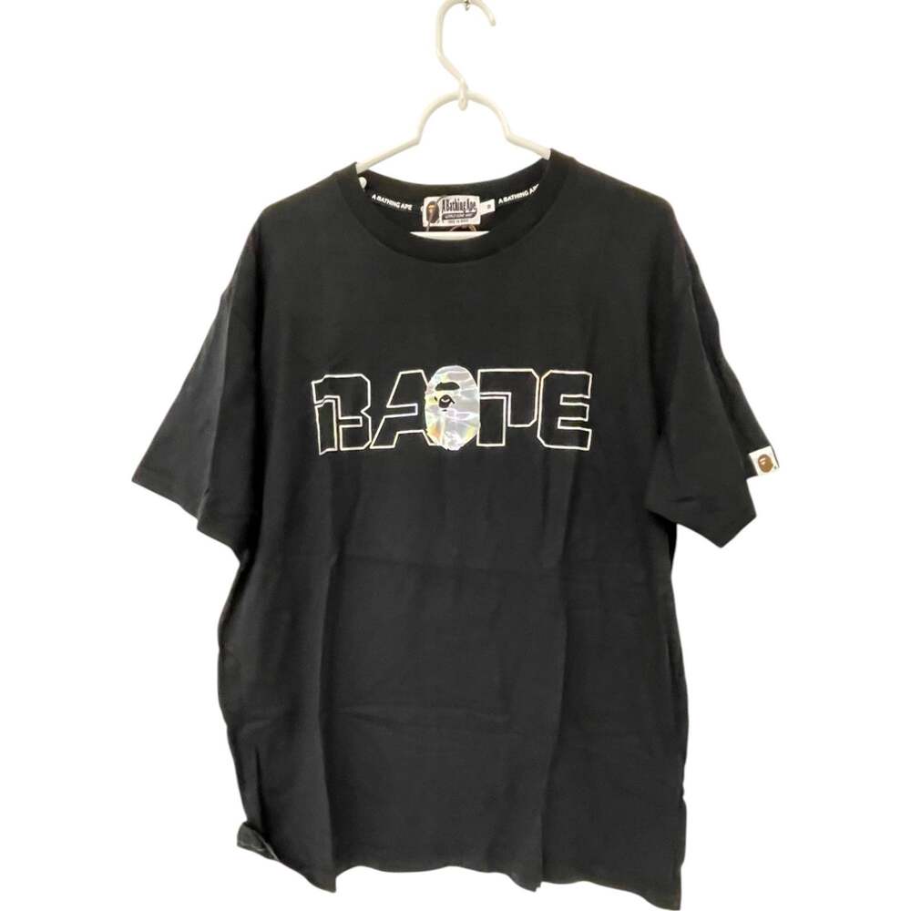 A Bathing Ape T-Shirt Mens Size Medium Black Cotton BAPE Crew Neck Short Sleeve